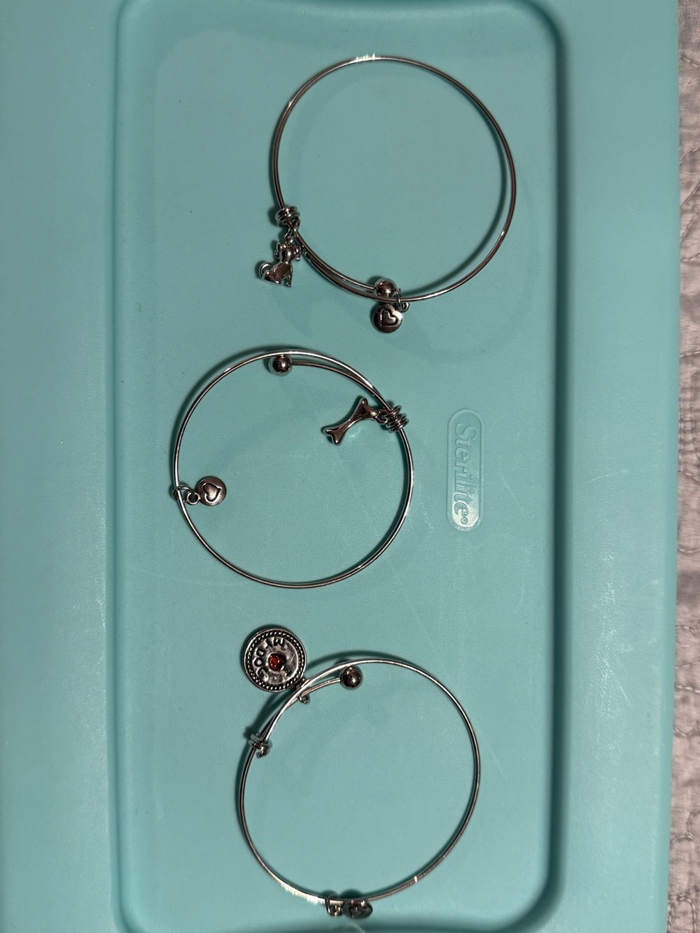 Alex and Ani Silver Dogs Charm Bangle Trio